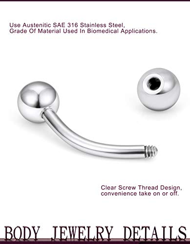 Jenxnjsjo 14G Snake Frog Eyes Piercing Jewelry Tongue for Women Men 14mm 9/16in Bars Extra Long Belly Naval Button Rings Snake Bite Curved Barbells Surgical Stainless Steel3