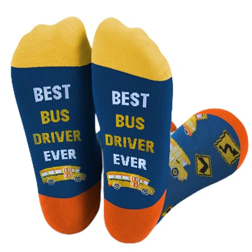 QONCV Bus Driver Appreciation Gifts, Best Bus Driver Socks Gifts for Men Woman Back to School Graduation Retirement Appreciation Thank You Halloween Christmas Stocking Fillers Birthday Presents