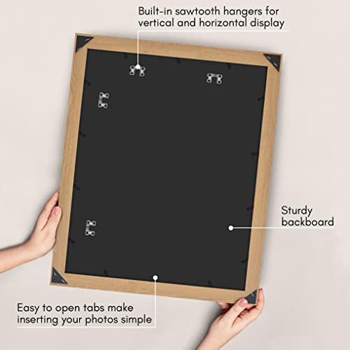 Americanflat 16x20 Picture Frame with Polished Plexiglass - Wide Picture Frames Made of Engineered Wood for Vertical or Horizontal Wall Display - Epic Collection - Dark Oak