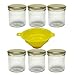 Produktbild mikken 6 Einmachgläser 165ml, Sturzgläser, Marmeladengläser mit Schraubverschluss in Farbe Gold, inkl. einem Einfülltrichter Einmachgas, Glas, Transparent, 12-Einheiten