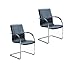 Boss Office Products Chrome Frame Black Vinyl Side Chair 2 Pack in Black