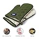 Encasa XO Extralange 17x29 cm Backofen-Mikrowellen-Handschuhe Handschuhe (2 Stück) für die Küche - Silikon-Silber hitzebeständig - schützt die Hände vor heißer Ausrüstung - Leaf Green
