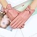 Women'S Lace Embroidery Gloves, Fleece Lined Fashion Driving Handwear,Pink,One Size