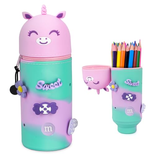 MOWETOO Estuche de silicona Kawaii, rosa, lindo