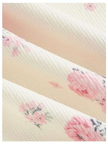 Floerns Women's Boho Floral Print Elastic High Waist Loose Fit Straight Leg Pants2