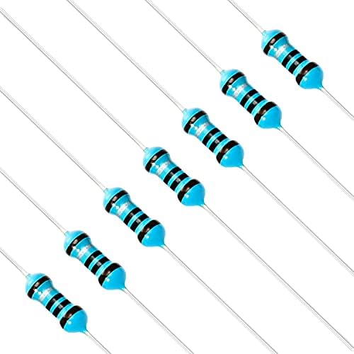 Chanzon 100pcs 1/4W (0.25W) 1 Ω ohm Metal Film Fixed Resistor 0.01 ±1% Tolerance 1R MF Through Hole Resistors Current Limiting Rohs Certificated