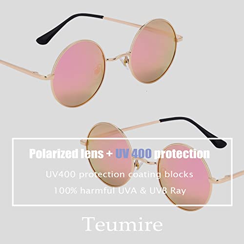Image of Retro Small Round Polarized Sunglasses for Men Women Circle Hippie Style Sun Glasses