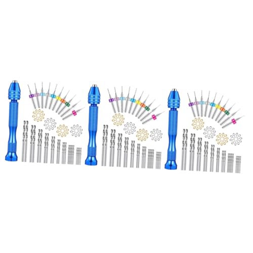 VILLCASE 228 Pcs Mini Precision Pin Vise Hand Drill Woodworking Drilling Tools Portable Rotary Drill Bits Set