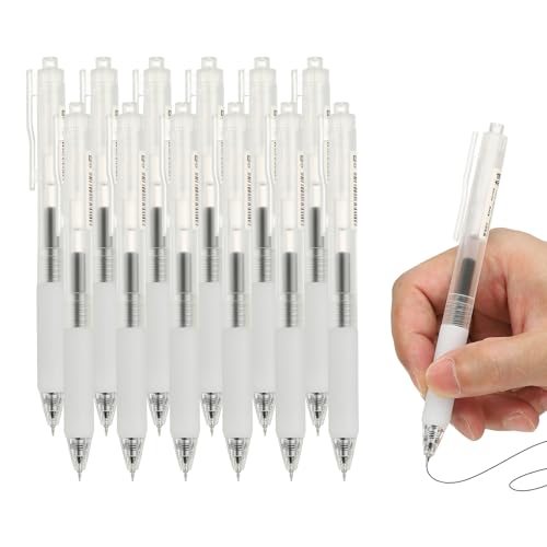 Bolígrafos de gel 0.5mm PATIKIL, pack 12 tinta negra