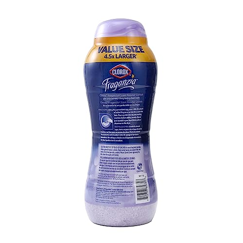 Image of Clorox Fraganzia Laundry Scent Booster Crystals, In-Wash Fragrance Beads for Fresh-Smelling Clothes & Linens, Safe for All Fabrics & Colors, Easy-Pour Bottle, Lavender with Eucalyptus, 70 Oz - 6 Pack