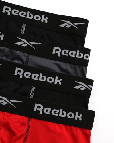 Reebok Mens Boxer Briefs - 4 Pack Stretch Performance Moisture Wicking Mens Underwear Boxers with Contour Pouch (Sizes: S-XL)3