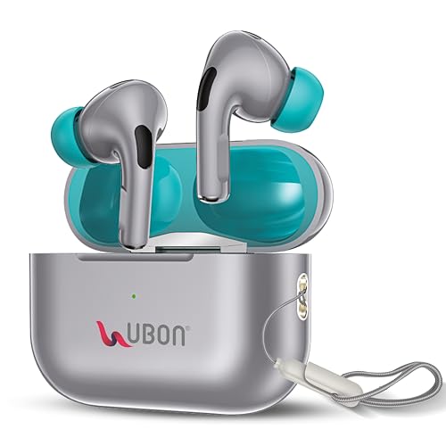 Image of UBON Air Tiger J26 Bluetooth TWS Earbuds with 40H Playtime, 500H Standby, ANR Noise Reduction, Low Latency, Fast Charging, v5.3 Bluetooth, Touch Controls & Mic Wireless Earphones (Grey)