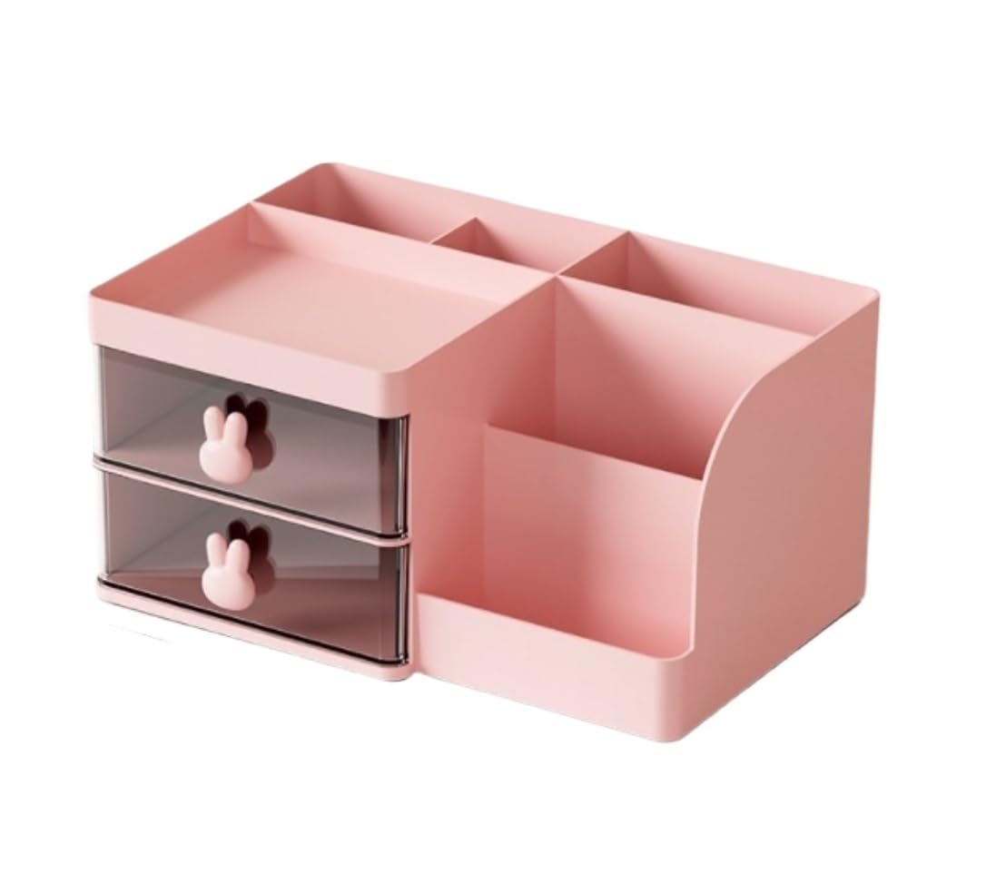 Organizzatore Scrivania Organizzatore da scrivania Multiuso per Trucchi con 2 cassetti Organizzatori e portaoggetti per Donna Ufficio(B)