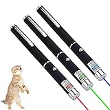 3 Pcs Red Green Blue Laser Pointer for Cats Dogs Pet Interactive Toys, Chasing Exercise Entertain Toy for Indoor Cat,Laser Presentation Remotes for Indoor Classroom Teaching
