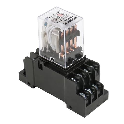 Relé electromagnético HH54PL CA 12V de 14 pines con base de enchufe terminal 4
