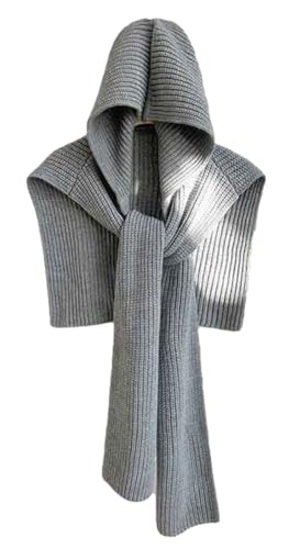 Knitted Shawl Wraps Women Chunky Shawls and Wraps Pashmina Balaclava Hat with Scarf Cashmere Sweater Cardigan Shoulder Top