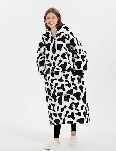 Image of KFUBUO Wearable Blanket Hoodie for Adults Sherpa All Patterns Oversized Sweatshirt Blanket with Pocket