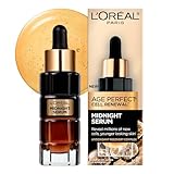 L'Oréal Paris Midnight Serum for Face, Vitamin E Serum, Skincare with Hyaluronic Acid, Antioxidants and Vitamin E, Age Perfect Cell Renewal, 30 ml