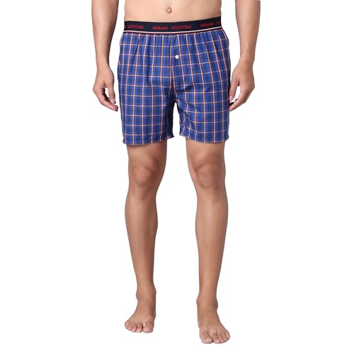 Image of Urban Scottish Men's Boxer | 100% Cotton | Regular Fit, Mid-Rise | Printed, Outer Elastic