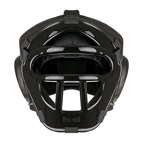 Protetor De Cabeça Capacete Com Grade Muay Thai Boxe Karate - Preto Preto