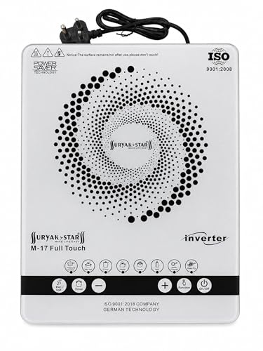 Image of Suryak Star M-17 Full Touch Induction Cooktop, 2200W, Toughened Glass, Touch Control, Power Saver Technology, colours avilable (Grey)