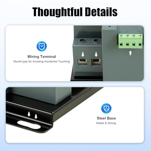 Image of 110V Dual Power Automatic Transfer Switch Dual Power Generator Changeover Switch 50HZ /60HZ (2P 63A Blue)