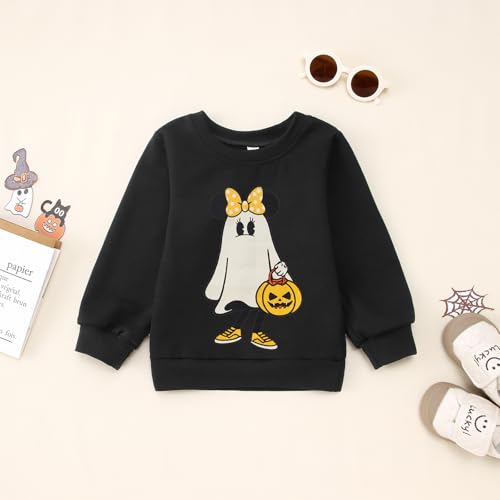 Halloween Sweatshirts for Toddler Baby Girls Ghost Pumpkin Pullover Sweater Shirt Crew Neck Tops Long Sleeve Clothes4