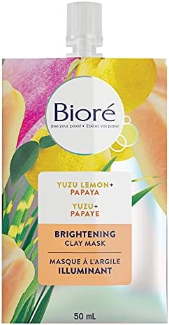 Bioré® Brightening Clay Mask With Yuzu Lemon + Papaya for the Face (50 mL)
