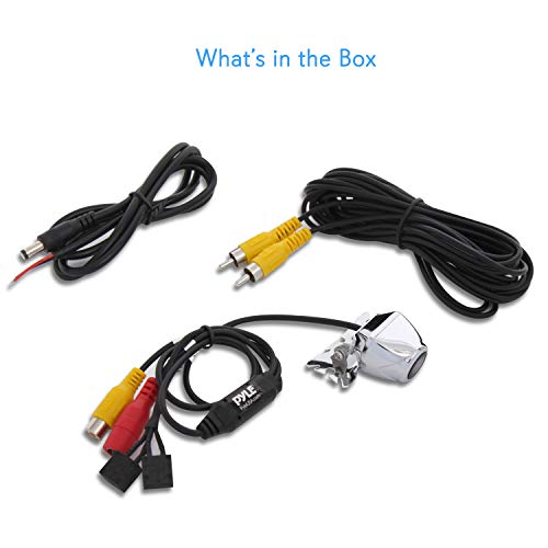 Image of Pyle Universal Vehicle Backup Camera - Water-Resistant Night Vision Parking Cam, Front or Rear Mount, Tilt Adjustable Lens, Compact Metal Housing, Marine Grade, Color Video, Distance Guide Lines