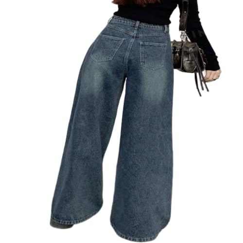 Image of ODDMONEKY Baggy Jeans for Women || Korean Jeans for Women || Wide Leg Korean High Waist Baggy Denim Pants (Wjeans-7)