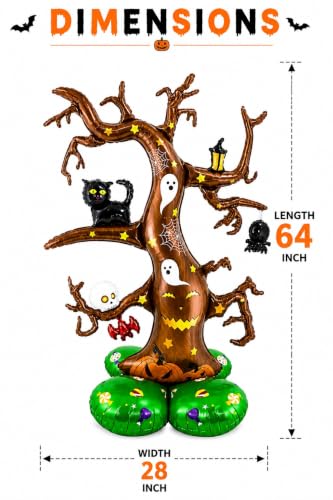 Image of AMFIN Halloween Haunted Tree Foil Balloon Decoration 64x28 inch