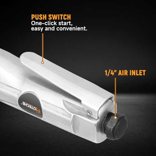Hoteche Air Nibbler, 3600RPM Pneumatic Metal Cutter for 0.5-1.2MM Iron & Aluminum, Silver, Color Box Packaging
