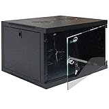 NavePoint 6U Basic IT Wall Mount Network Server Data Cabinet Rack Glass Door Locking Black