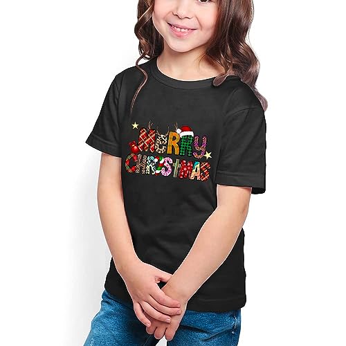 Image of Merry Christmas Family Shirts Plus Size Tops Couple Outfit Tee Parent-Child Short Sleeves Christmas Top