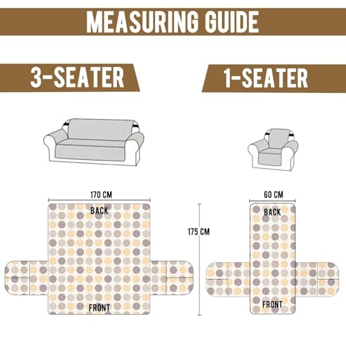 Image of Printed Quilted Sofa Mat for 3 Seater - Floral Design Slipcover with Armrest, Pockets on Both Sides, Fully Covered Sofa Protector - Multicolor