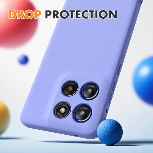 Image of DIZORO Microfiber Candy Case for Motorola G67 Power / G57 Power 5G Smooth Touch Cushion Liquid Soft Silicone Gel Rubber Phone Cases Non-Slip Full Body Protective Shockproof Back Cover -Purple