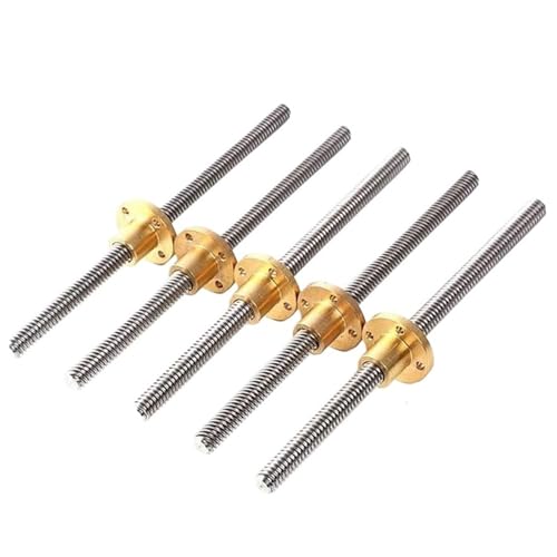 1pc T20 Lead Screw T20 Trapezoidal Rod Screw with Brass Nut Pitch Stainless Steel 3D Printer CNC Parts(Pitch 4 Lead 8mm,300mm)