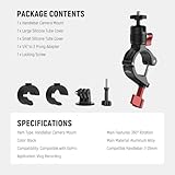 NEEWER Motorcycle Bike Handlebar Mount Compatible with GoPro DJI Osmo Action Cameras, Handle Bar Pole Clamp Holder with 360° Rotation for POV Video Recording, CA165 - Image 8