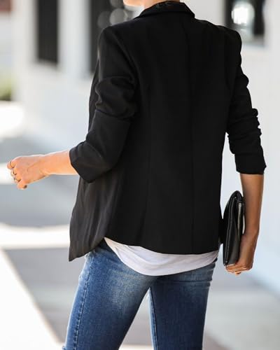 Womens Casual Blazer Jacket Long Sleeve Double Breasted Open Front Blazer Jackets Lightweight Office Work Suit Jacket3