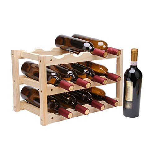 Soporte para botellas de vino de madera 12 botellas miniatura 6