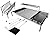 Barbecue Grill + Brasero + FREE Set Parrillero - Parrilla de hierro 2 niveles + Plancha, Asado Argentino, Argentina Grill, Gaucho (LARGE 19X40 In)