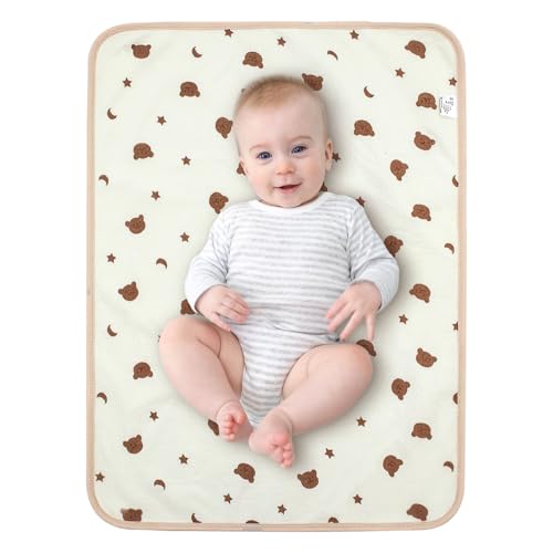 Muslin Diaper Changing Pad, Waterproof Diaper Change Liners for Baby, Leakproof Quick Drying Pads, Portable Diaper Changing Mat for Travel, Reusable...