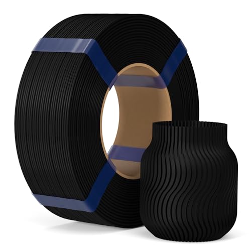 Image of ELEGOO PLA Basic Refill Filament 1.75mm Black 1KG, 3D Printer Filament No Spool Dimensional Accuracy + /- 0.02mm, 3D Printing PLA for Reusable Spool Refilling