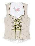 trachtenmieder krüger Leinen Stockerpoint Damen Mieder Olivia Mode-Weste, Natur, 40