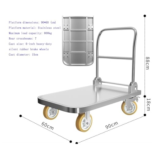 Carretilla multifuncional plegable con ruedas y freno 6 pulg miniatura 2