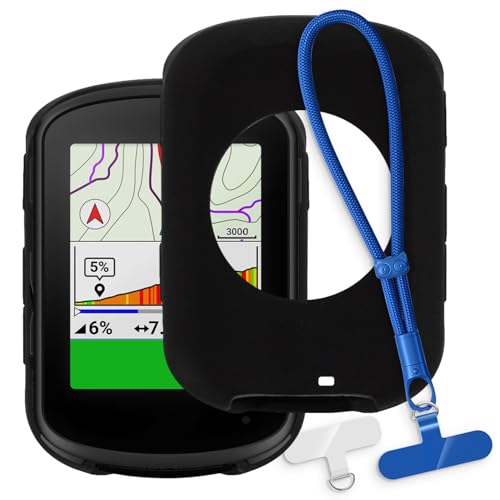 OAGELIM 2-in-1�ی�P�[�X�ƃ��X�g�X�g���b�v Garmin Edge 540 �Ƃ̌݊������� ���O���\�ȃ��j���[�h�t���d�b�J�o�[�A����~�ߕ����h�~�O���b�v�n���h�� (�u���b�N + �u���[)