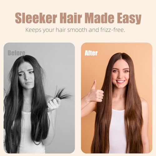 Boar Bristle Hair Brush - Boar and Nylon Bristle Brush for Women Men Kids Smoothing Detangling - Wooden Hairbrush with Plastic Tail Comb for Long Thick Curly Hair