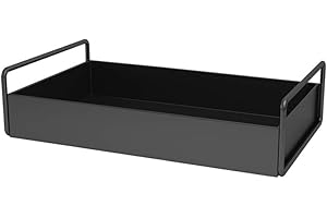 Alluring Black Metal Tray: Functional and Stylish Countertop Organizer