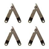 Adyoney 4 Pack Small Antique Brass Folding Lid Support Hinges, Stylish and Functional Hinges Designed for Wooden Boxes, Jewelry Cases, and Chests,with 8 Pcs Mounting Screws