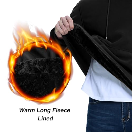 Men's Fleece Pullover Hoodie Warm Thick Fleece Lined Winter Hooded Sweatshirt for Men with Kangaroo Pocket3